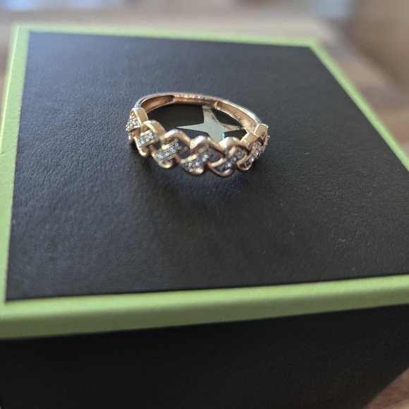 14kt Rose Gold Woven-Look Ring with Diamond Accents from Ross-Simons size 5 - Picture 6 of 9